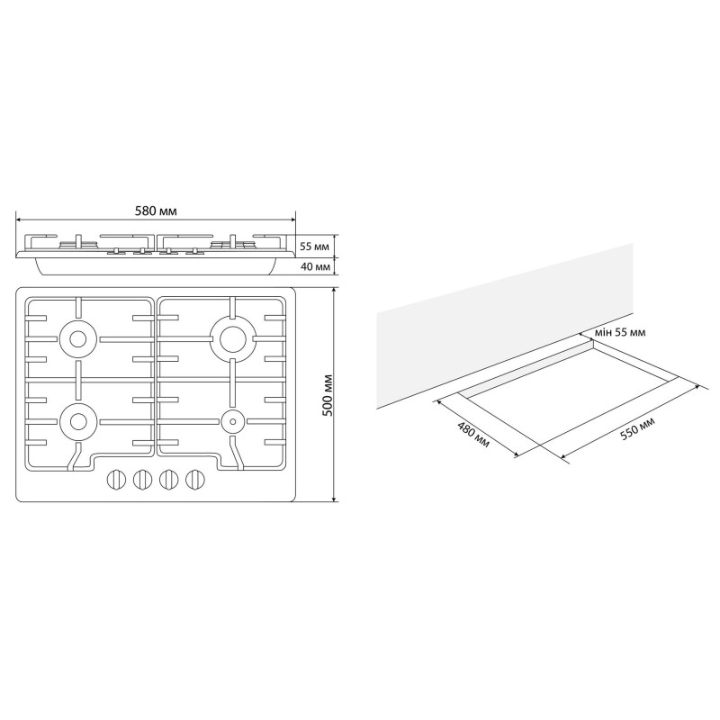 Варочная поверхность ELEYUS GRACIA 60 WH CF