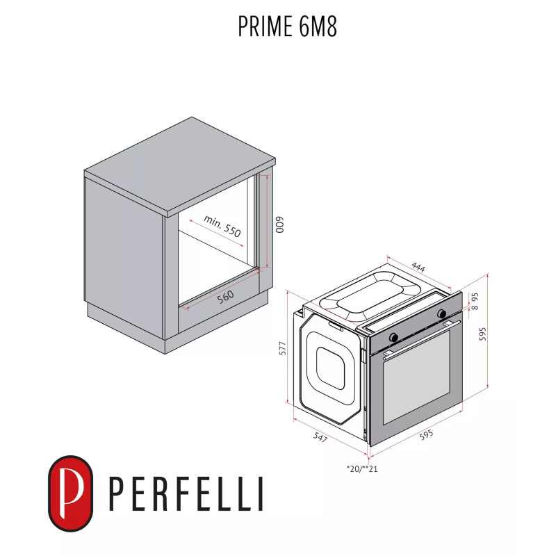 Духова шафа PERFELLI PRIME 6M8 NERO
