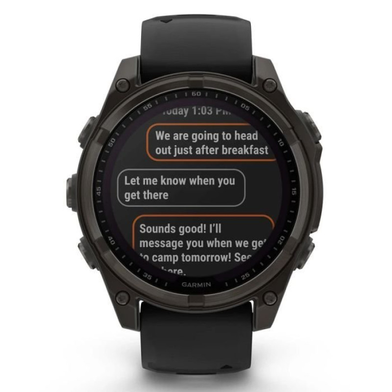Смарт-часы Garmin Fenix8 47mm SolarSapphire CarbonGray DLC Titanium w.Black/Pebble Gray S.Band (010-02906-11)