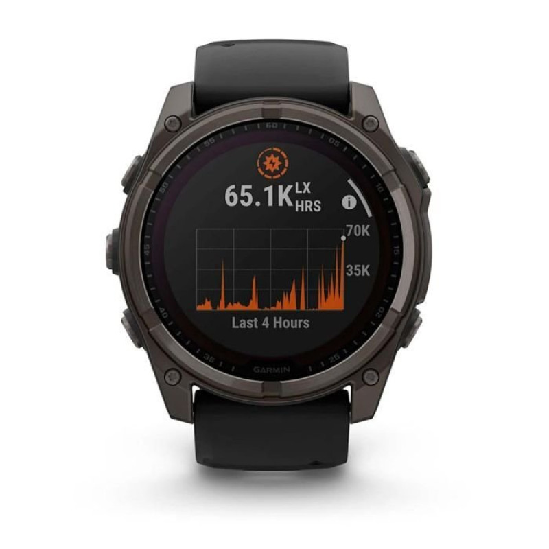 Смарт-часы Garmin Fenix8 51mm SolarSapphire CarbonGray DLC Titanium w.Black/Pebble Gray S.Band (010-02907-11)