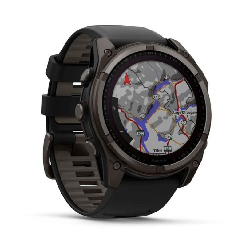 Смарт-часы Garmin Fenix8 51mm SolarSapphire CarbonGray DLC Titanium w.Black/Pebble Gray S.Band (010-02907-11)