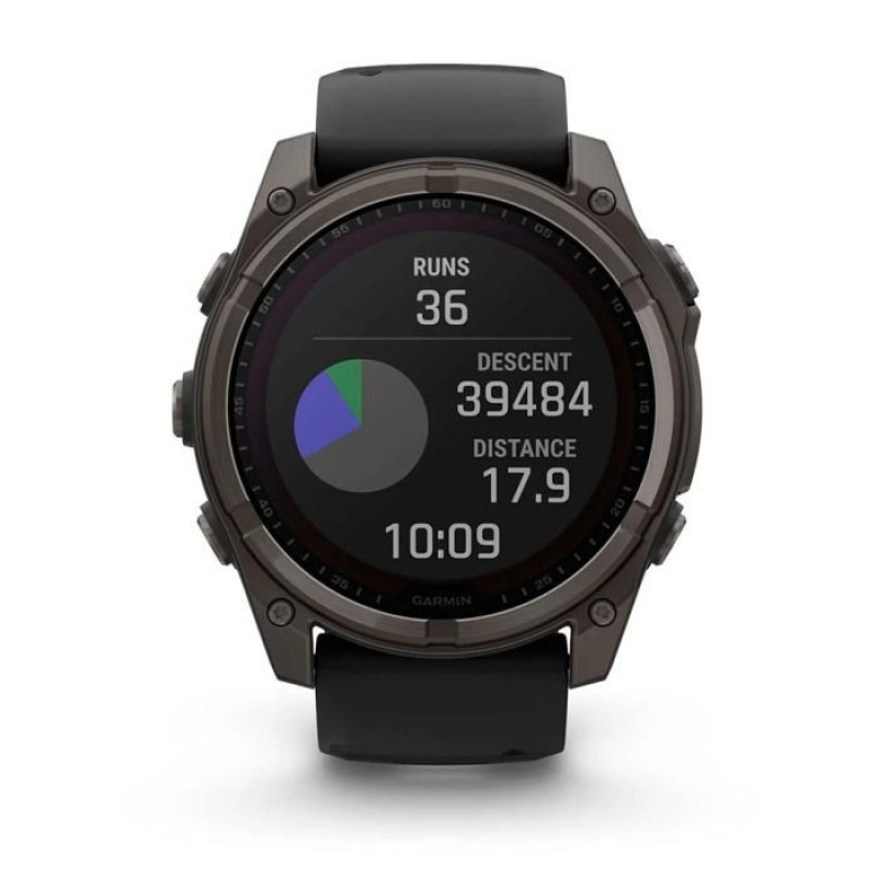 Смарт-часы Garmin Fenix8 51mm SolarSapphire CarbonGray DLC Titanium w.Black/Pebble Gray S.Band (010-02907-11)