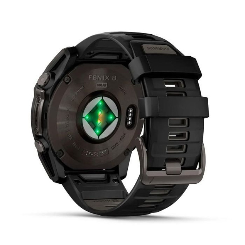 Смарт-часы Garmin Fenix8 51mm SolarSapphire CarbonGray DLC Titanium w.Black/Pebble Gray S.Band (010-02907-11)