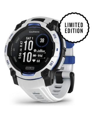 Смарт-часы Garmin Instinct 3 45mm Solar Whitestone with Whitestone/Bolt Blue Silicone Band (010-02934-03)