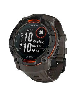 Смарт-годинник Garmin Instinct 3 50mm Solar Black with Charcoal Band (010-02935-00/40)