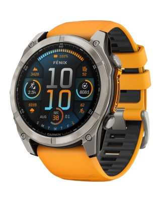 Смарт-часы Garmin Fenix8 51mm AMOLED SapphireTitanium w.Spark Orange/Graphite Silicone Band (010-02905-11)
