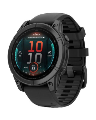 Смарт-часы Garmin Fenix E 47mm AMOLED Slate Gray Steel with Black Silicone Band (010-03025-01)