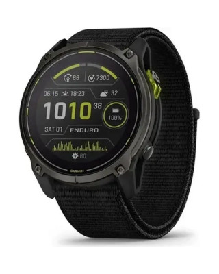 Смарт-часы Garmin Enduro 3, Crbn Gry DLC Ti w/Blk Sport Loop Band, GPS (010-02751-01)