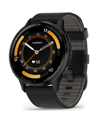 Смарт-часы Garmin Venu 3 Slate S. Steel Bezel w. Black Case and Leather Band (010-02784-52)