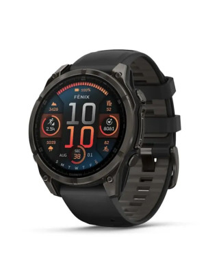 Смарт-часы Garmin fenix 8 47mm, AMOLED, Saph, CrbnGryTi/Blk, Blk/PebbleGryBnd, GPS (010-02904-21)