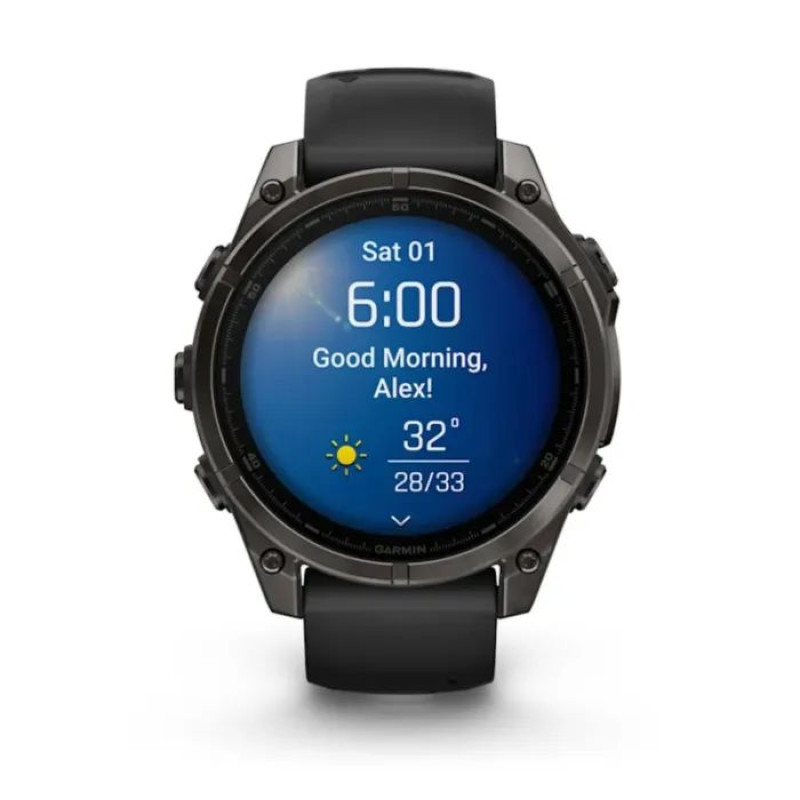 Смарт-часы Garmin fenix 8 47mm, AMOLED, Saph, CrbnGryTi/Blk, Blk/PebbleGryBnd, GPS (010-02904-21)