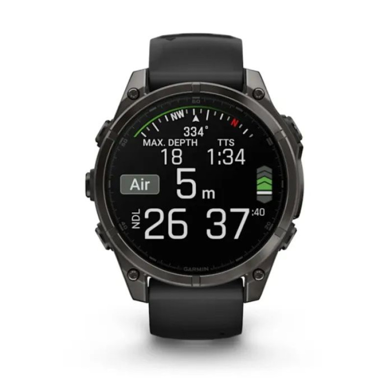 Смарт-часы Garmin fenix 8 47mm, AMOLED, Saph, CrbnGryTi/Blk, Blk/PebbleGryBnd, GPS (010-02904-21)