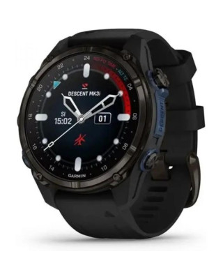 Смарт-часы Garmin Descent Mk3i 43 mm Carbon Gray DLC Titanium w. Black Silicone Band (010-02753-11)