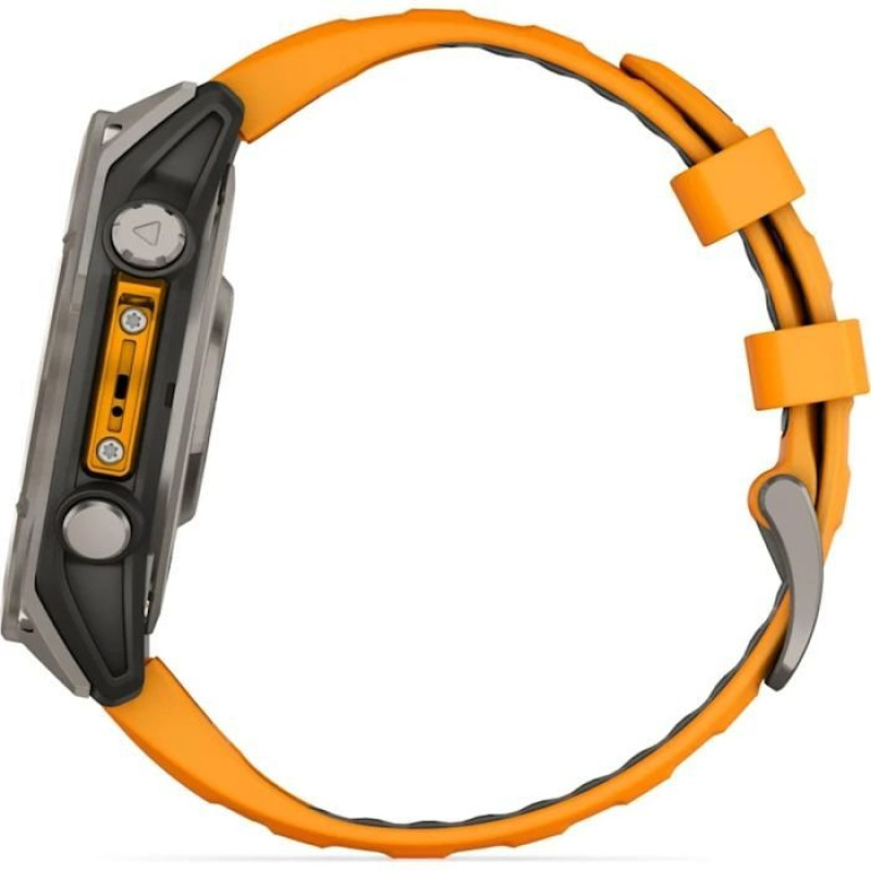 Смарт-часы Garmin Fenix8 47mm AMOLED Sapphire Titanium w.Spark Orange/Graphite Silicone Band (010-02904-11)