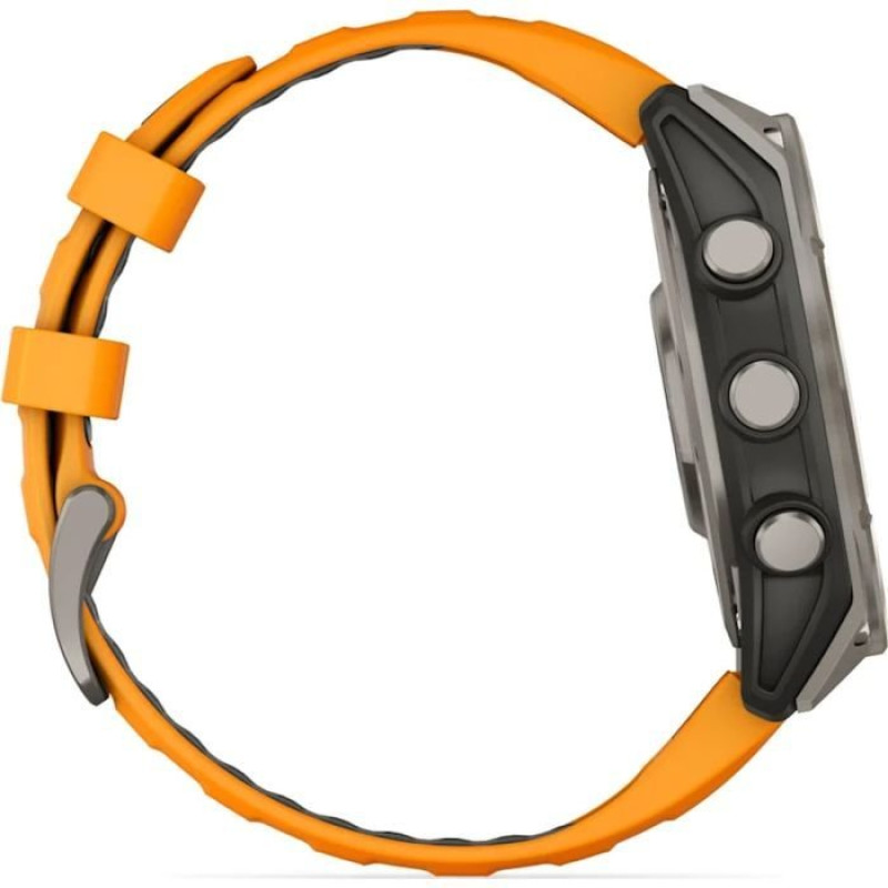 Смарт-часы Garmin Fenix8 47mm AMOLED Sapphire Titanium w.Spark Orange/Graphite Silicone Band (010-02904-11)