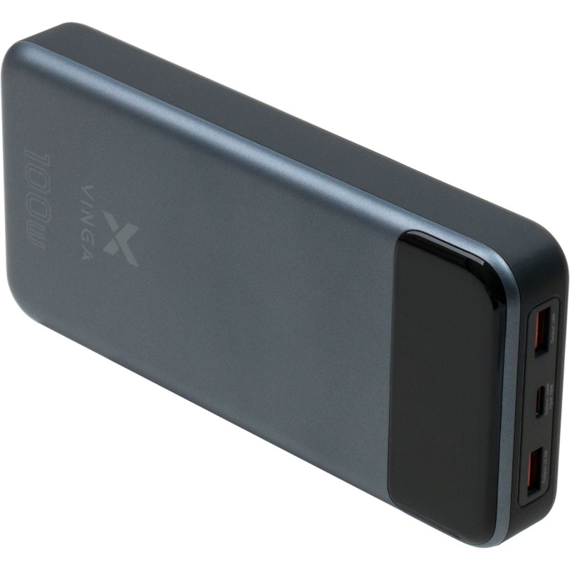 УМБ Vinga 30000 mAh 100W Display VA Grey (Li-Ion) (VPBB30100)