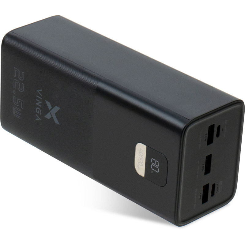 УМБ Vinga 40000 mAh 22.5W Display Black (VPBB4022)