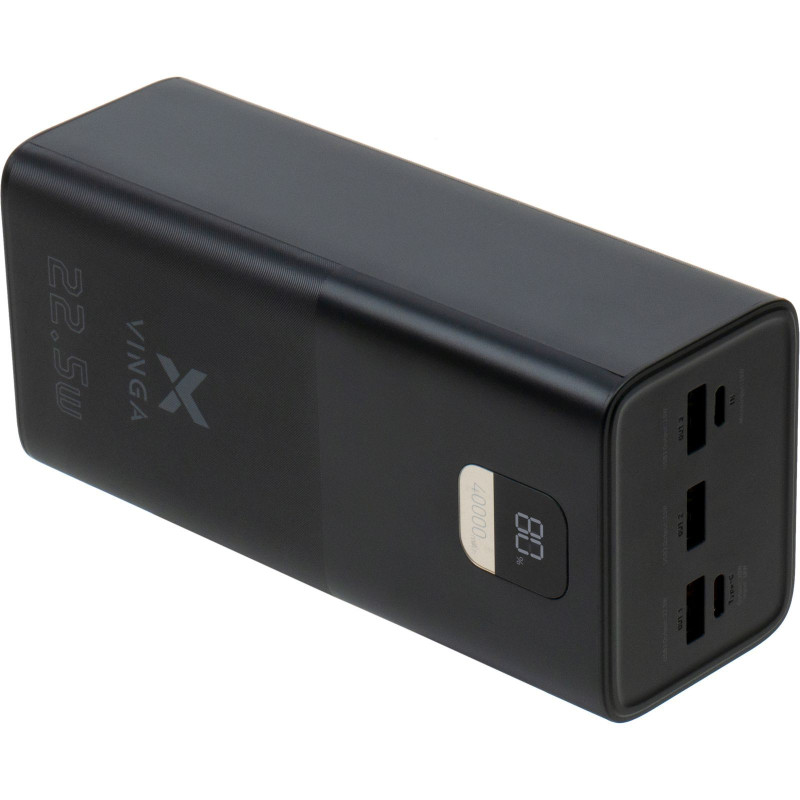 УМБ Vinga 40000 mAh 22.5W Display Black (VPBB4022)