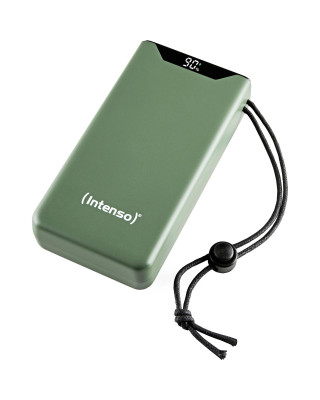 УМБ Intenso F20000 Green, 20000 mAh,20 Вт, 1xType-C (PD3.0) / 1xUSB (QC3.0), цифровой LED дисплей (7332057)