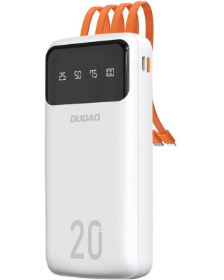 УМБ Dudao K6Pro+ 20000mAh 10W with USB-C/Lightning/MicroUSB/USB-A cables (6977196682409)