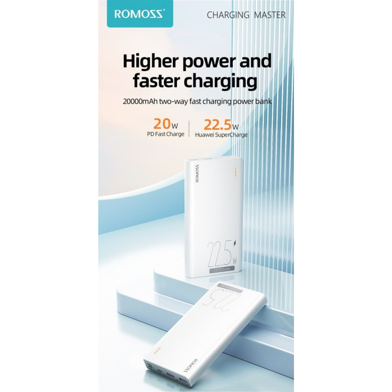 УМБ Romoss Sense 6 20000mAh 22,5W White (PPH80-611-1121H)