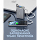 УМБ Sigma X-power SI25A5QLX 25000mAh 100W Built-In USB-C Cable gray