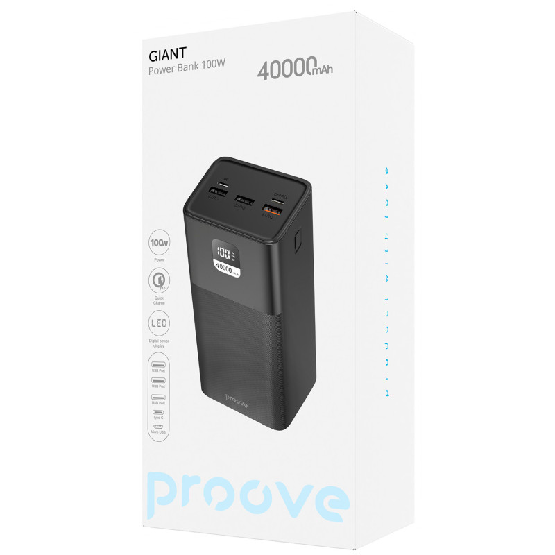 УМБ Proove Giant 40000mAh 100W Black (PBGI99320001)