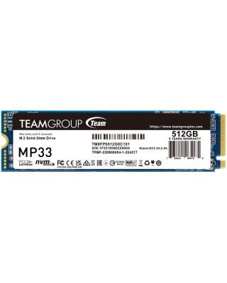 Накопичувач SSD Team 512GB MP33 M.2 2280 PCIe 3.0 x4 3D TLC (TM8FP6512G0C101)