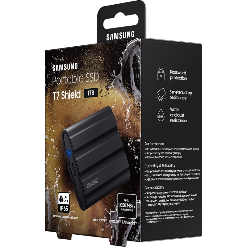 Накопитель SSD Samsung USB 3.2 1TB T7 Shield (MU-PE1T0S/EU)