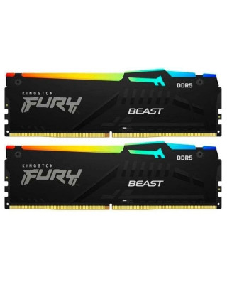 Модуль пам'яті Kingston DDR5 16GB (2x8GB) 5600 MHz FURY Beast RGB Fury (ex.HyperX) (KF556C36BBEAK2-16)