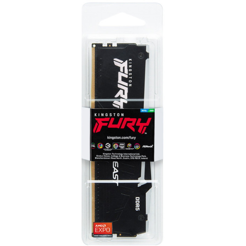 Модуль памяти Kingston DDR5 16GB 6000 MHz FURY Beast RGB EXPO Fury (ex.HyperX) (KF560C30BBEA-16)
