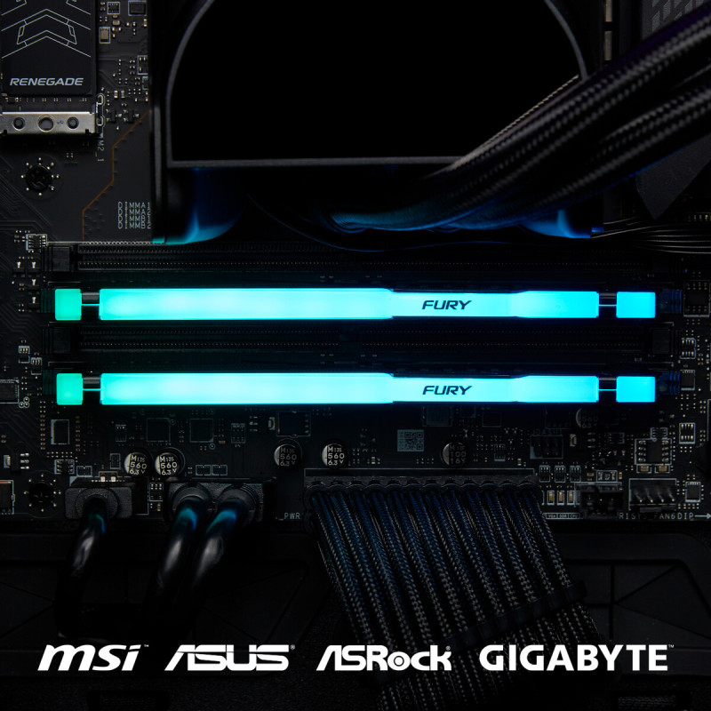 Модуль памяти Kingston DDR5 16GB 6000 MHz FURY Beast RGB EXPO Fury (ex.HyperX) (KF560C30BBEA-16)