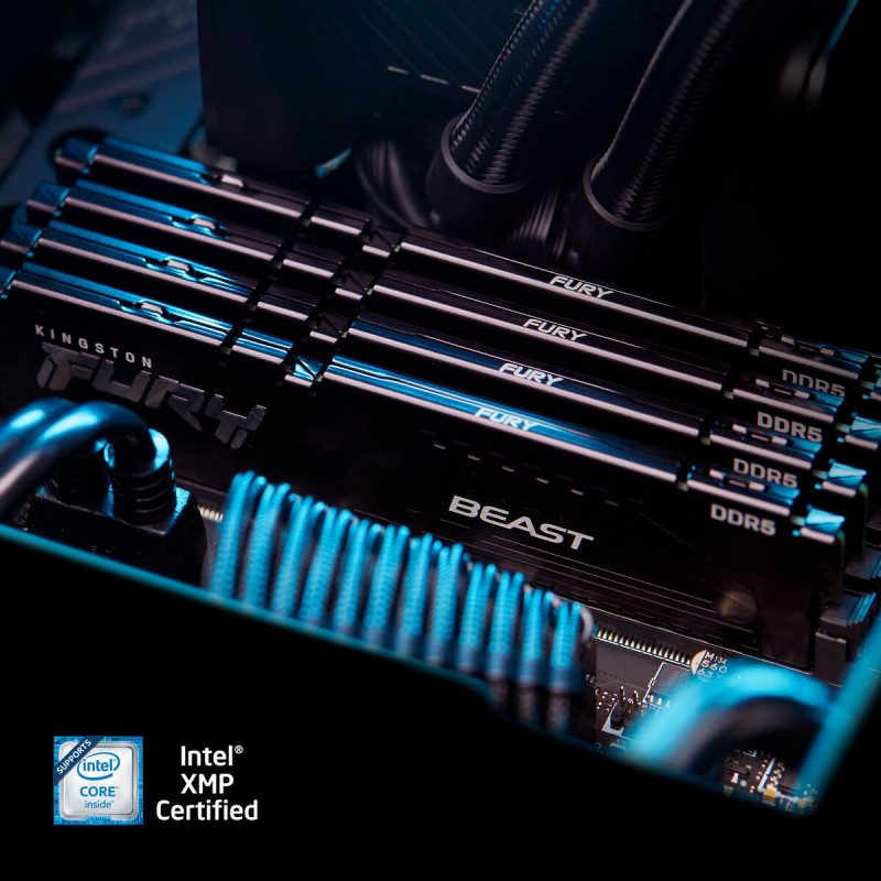 Модуль памяти Kingston DDR5 16GB 6400 MHz Beast Black EXPO Fury (ex.HyperX) (KF564C32BBE-16)