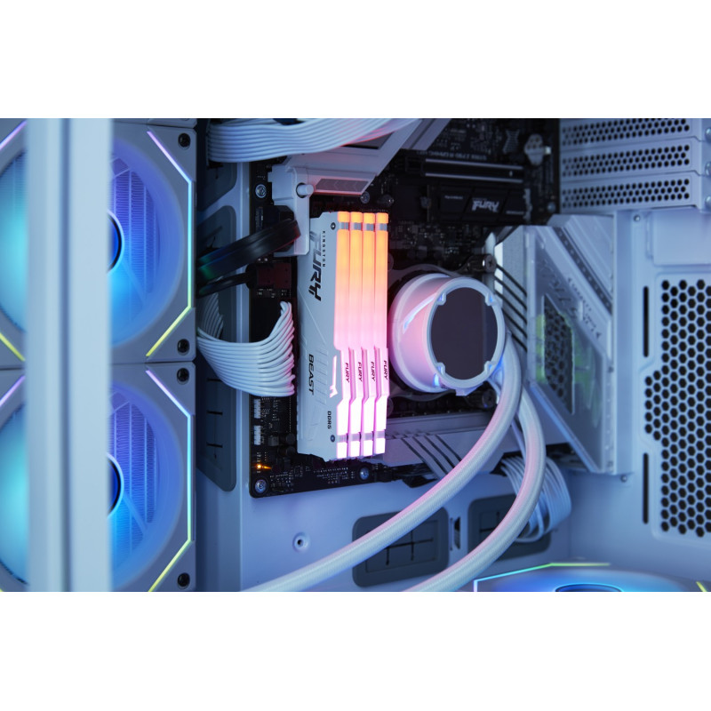 Модуль памяти KINGSTON 32Gb DDR5 6000MHz Fury Beast White  RGB (2x16) EXPO+XMP (KF560C36BWE2AK2-32)