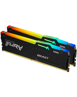 Модуль памяти Kingston Fury Beast DDR5-6400 RGB 65536MB PC5-51200 (Kit of 2x32768) Black (KF564C32BBEAK2-64)