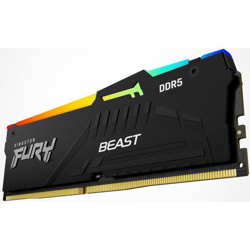Модуль пам'яті Kingston FURY Beast RGB Black DDR5-5600 128GB (2x64GB) (KF556C40BBAK2-128)