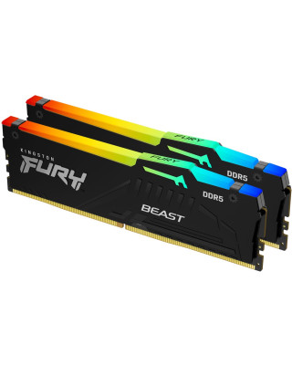 Модуль пам'яті Kingston DDR5 64GB (2x32GB) 5600 МГц FURY Beast RGB Fury (ex.HyperX) (KF556C40BBAK2-64)