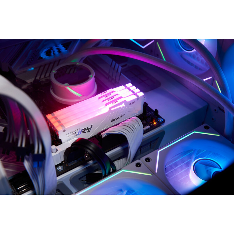 Модуль памяти Kingston DDR5 32GB 6000 MHz Beast AM5 RGB White Fury (ex.HyperX) (KF560C36BWEA-32)