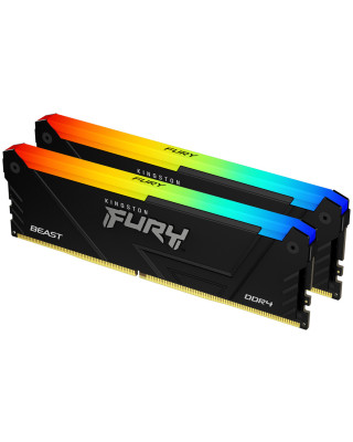 Модуль пам'яті Kingston DDR4 32GB (2x16GB) 3600 MHz FURY Beast RGB Fury (ex. HyperX) (KF436C18BB2AK2/32)