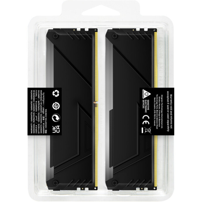 Модуль памяти Kingston DDR4 32GB (2x16GB) 3600 MHz FURY Beast RGB Fury (ex.HyperX) (KF436C18BB2AK2/32)