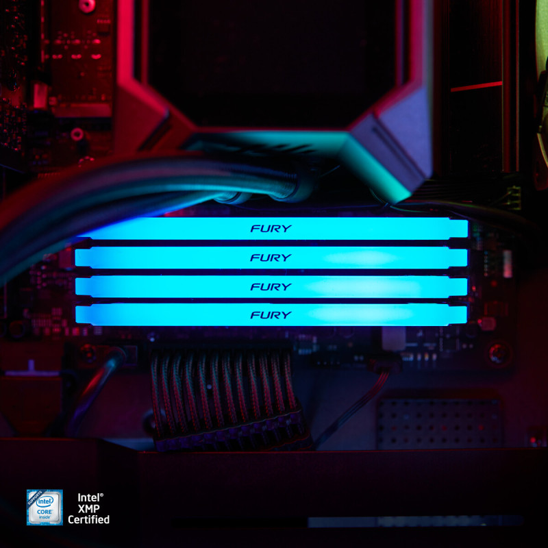 Модуль памяти Kingston DDR4 32GB (2x16GB) 3600 MHz FURY Beast RGB Fury (ex.HyperX) (KF436C18BB2AK2/32)