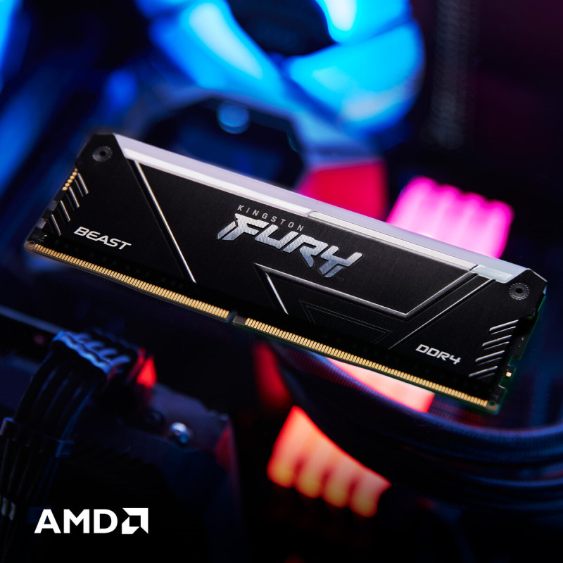 Модуль памяти Kingston DDR4 32GB (2x16GB) 3600 MHz FURY Beast RGB Fury (ex.HyperX) (KF436C18BB2AK2/32)