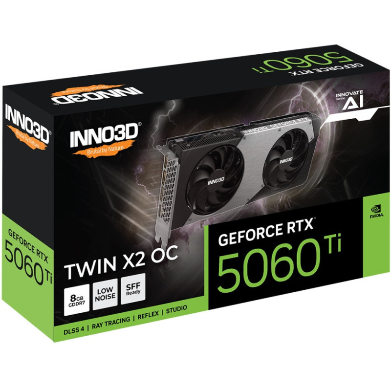 Видеокарта Inno3D GeForce RTX5060 Ti TWIN X2 OC 8GB GDDR7 (N506T2-08D7X-193075N)
