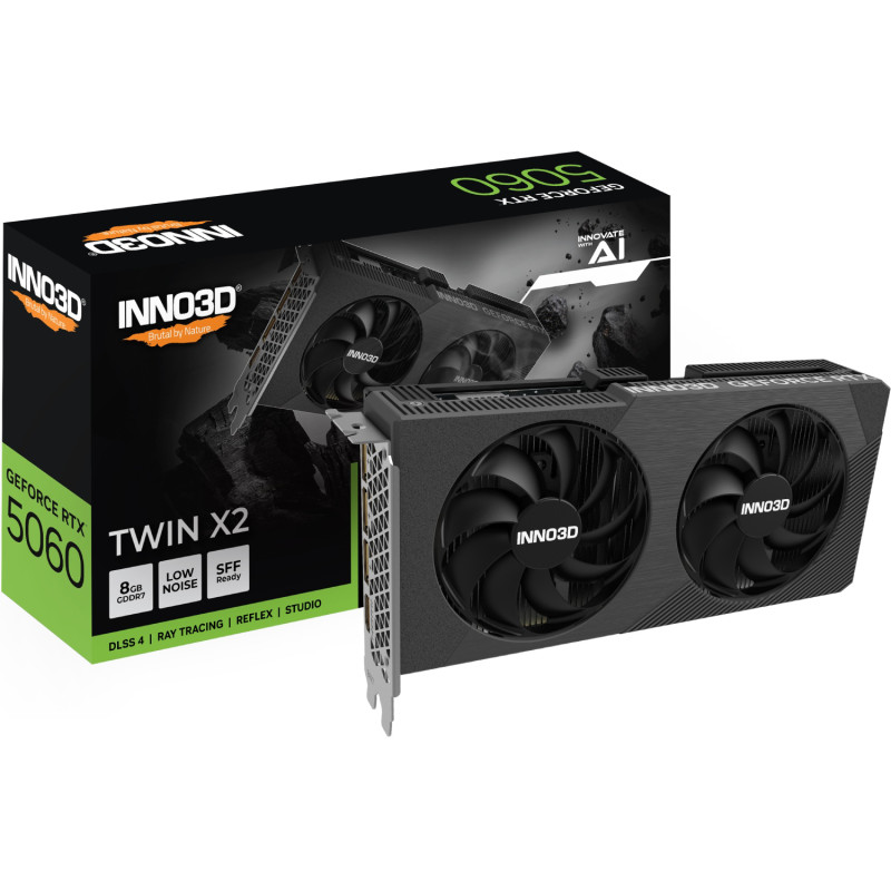 Відеокарта Inno3D GeForce RTX5060 TWIN X2 8GB GDDR7 (N50602-08D7-195071N)