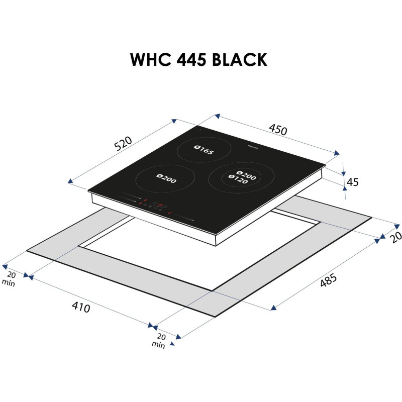 Варочная поверхность WEILOR WHC 445 BLACK